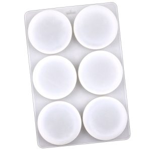 6 Grids Round Silicone Cake Molds Home DIY Handmade Soap Mould (Transparent)