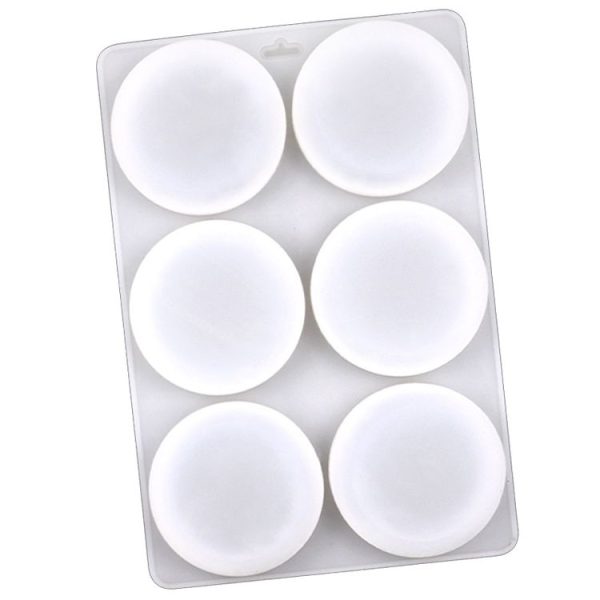 6 Grids Round Silicone Cake Molds Home DIY Handmade Soap Mould (Transparent)