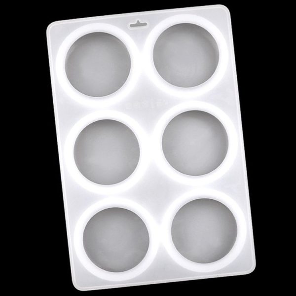 6 Grids Round Silicone Cake Molds Home DIY Handmade Soap Mould (Transparent) - Image 2