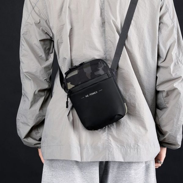WEPOWER Men Single Shoulder Bag Simple Business Casual Crossbody Bag (Black) - Image 10