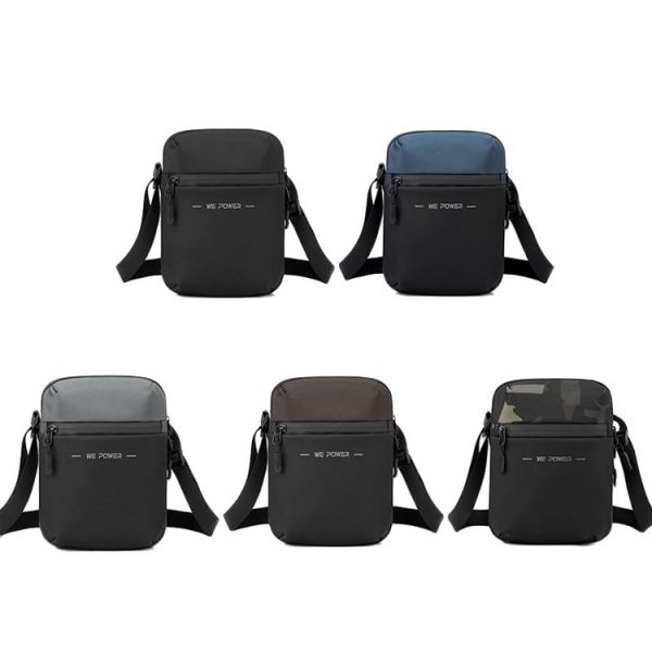 WEPOWER Men Single Shoulder Bag Simple Business Casual Crossbody Bag (Black) - Image 3