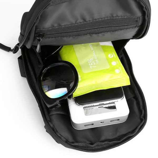 WEPOWER Men Single Shoulder Bag Simple Business Casual Crossbody Bag (Black) - Image 9