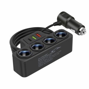1 to 4 Q3.0 Car Cigarette Lighter Fast Charging 120W Car Conversion Plug (BY-1369)