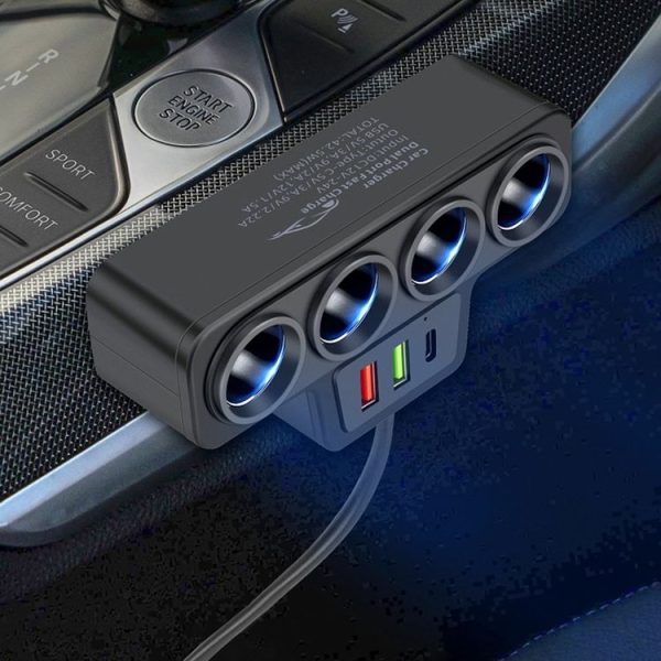 1 to 4 Q3.0 Car Cigarette Lighter Fast Charging 120W Car Conversion Plug (BY-1369) - Image 10