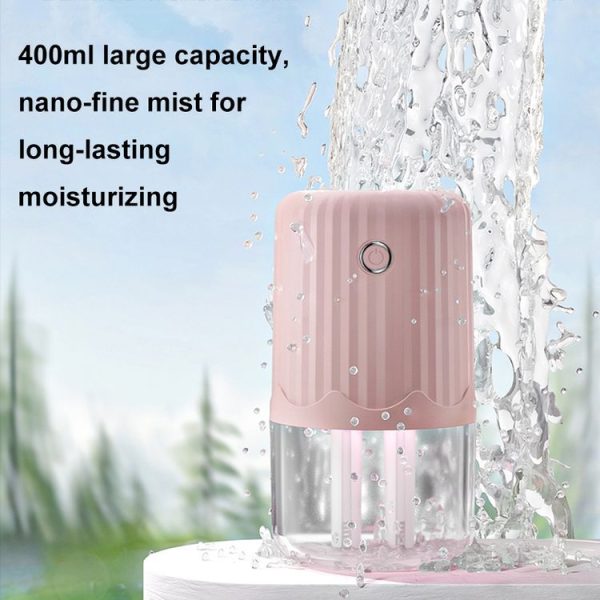 T06 Large-Capacity Atmosphere Night Light Household Dual Spray Air Humidifier, Color: White Plug-in - Image 5