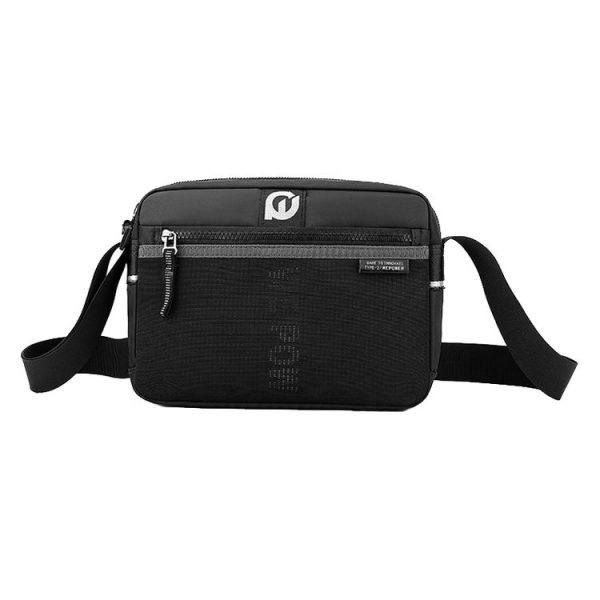 WEPOWER Men Outdoor Casual Nylon Crossbody Bag Single Shoulder Satchel (Black)