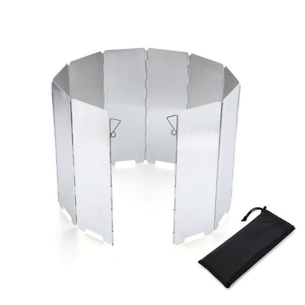 AOTU AT6344-1 10pcs / Set Outdoor Camping With Pins Aluminum Stove Windshield