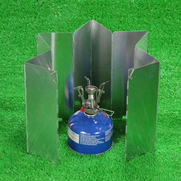 AOTU AT6344-1 10pcs / Set Outdoor Camping With Pins Aluminum Stove Windshield - Image 9