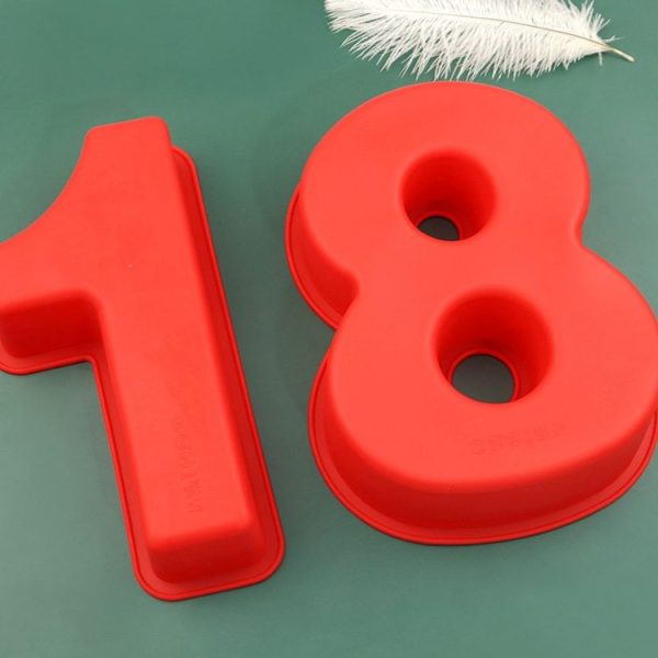 Digital Silicone Cake Baking Mold DIY Making Cookie Mould, Specification: Number 0 - Image 2
