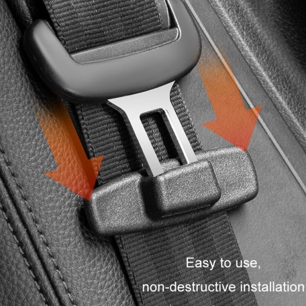 1pair Car Seat Belt Adhesive Buckle Fastener Adjustment Limiter - Image 5
