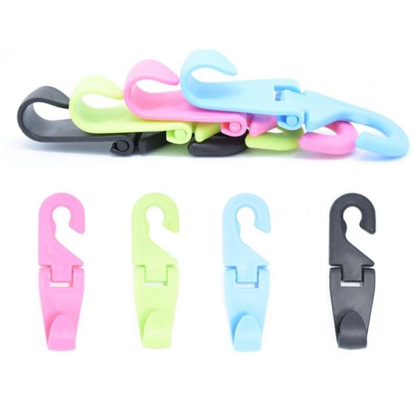 2pcs Mini Car Seat Back Plastic Hook (Random Color Delivery) - Image 2