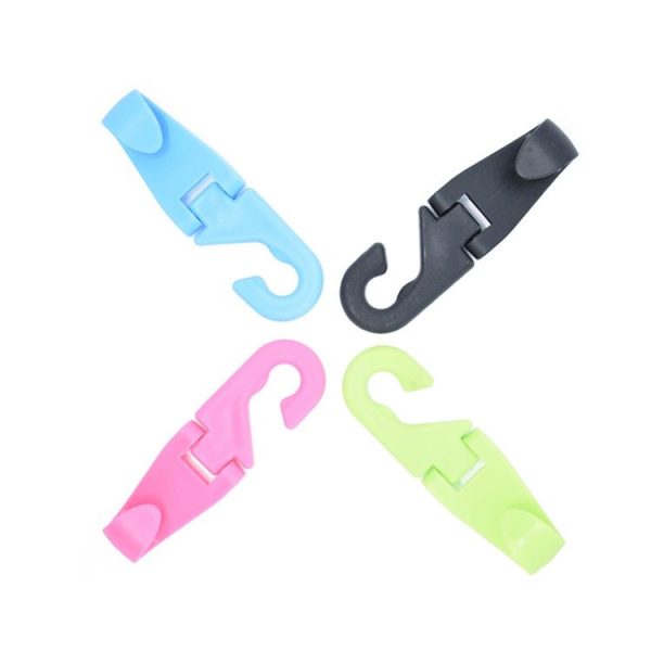 2pcs Mini Car Seat Back Plastic Hook (Random Color Delivery) - Image 3