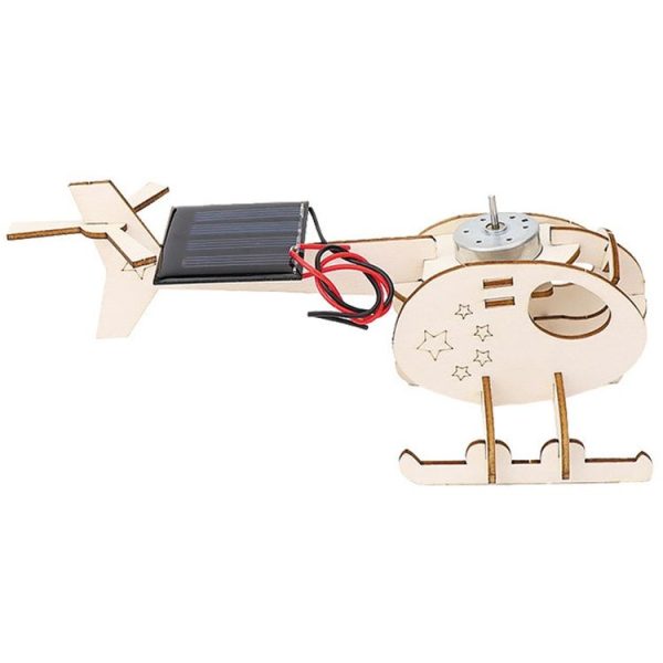DIY Solar Helicopter Technology Small Production Children Wooden Assembled Aircraft Model - Image 6