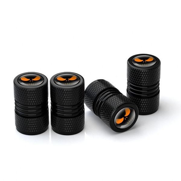 4pcs / Set Lantern Ghost Head Tire Modified Valve Cap (Black)