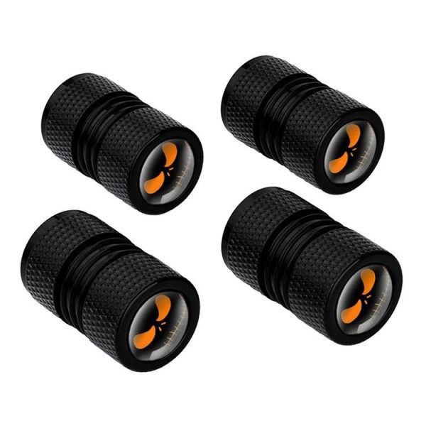 4pcs / Set Lantern Ghost Head Tire Modified Valve Cap (Black) - Image 2