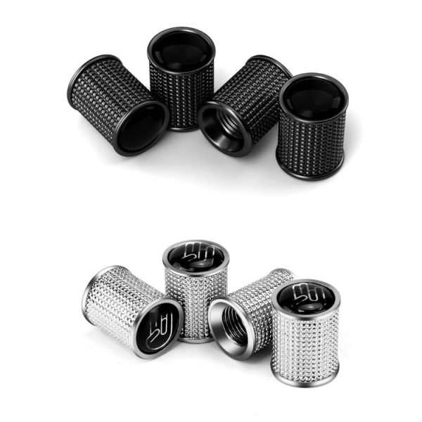 4pcs / Set Zinc Alloy Car Tire Modified Valve Cap (Black) - Image 2