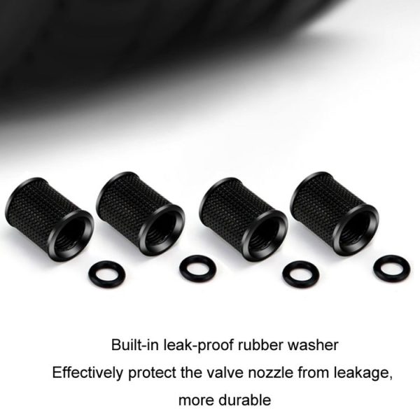 4pcs / Set Zinc Alloy Car Tire Modified Valve Cap (Black) - Image 3