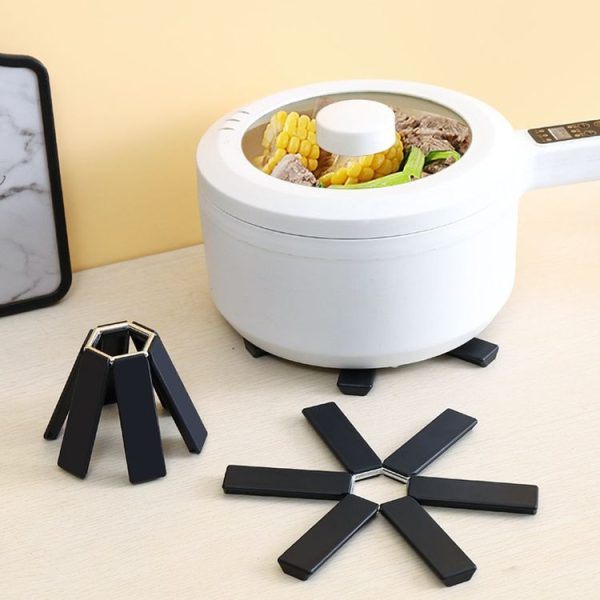 Thickened Folding Anti-scald Heat Insulation Mat Table Placemat Pot Mat (Black) - Image 2