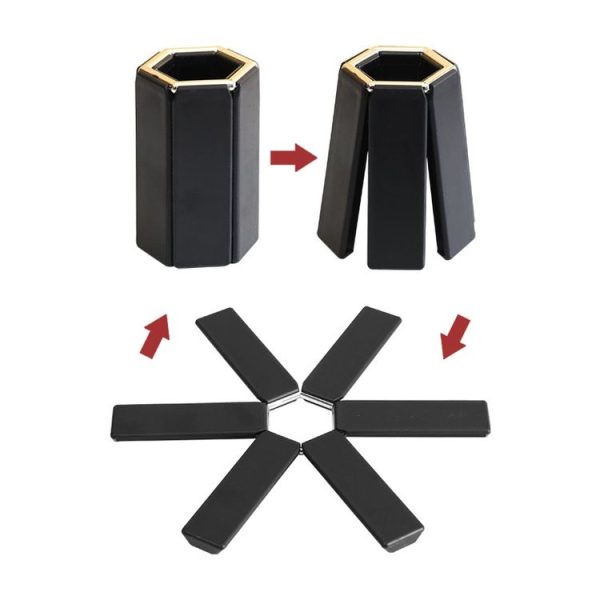 Thickened Folding Anti-scald Heat Insulation Mat Table Placemat Pot Mat (Black) - Image 4