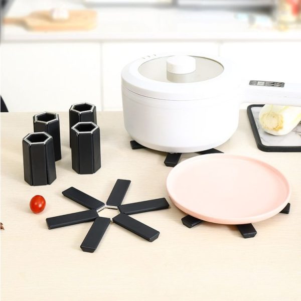 Thickened Folding Anti-scald Heat Insulation Mat Table Placemat Pot Mat (Black) - Image 7