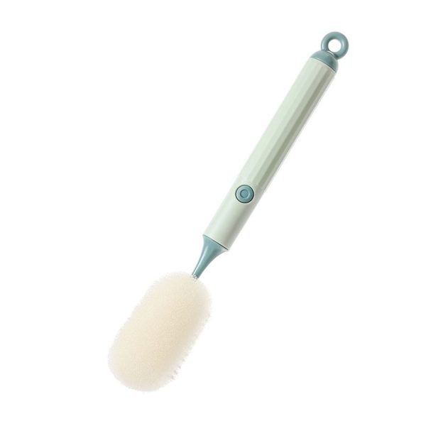 Removable Double Cleaning Cup Brush Sponge Long Handle Wine Glass Thermos Bottle Brush (Green)