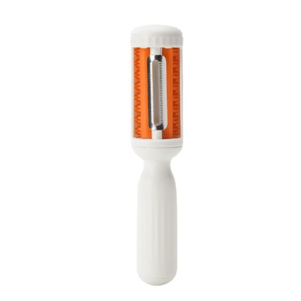 2 In 1 Peeler With Cleaning Brush Household Fruit Potato Vegetable Peeler (White)