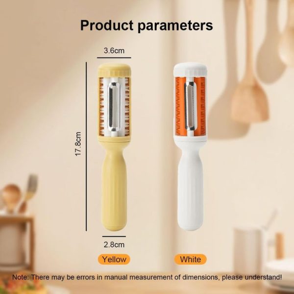 2 In 1 Peeler With Cleaning Brush Household Fruit Potato Vegetable Peeler (White) - Image 8