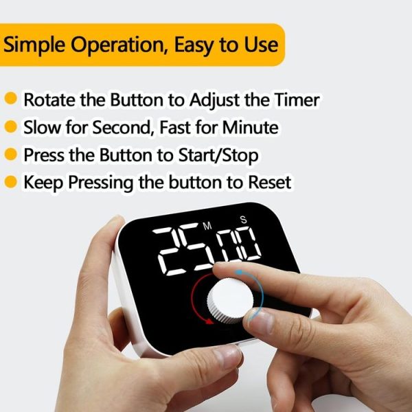 YS LED Rotating Timer IlSent Kitchen Time Manager (White) - Image 7