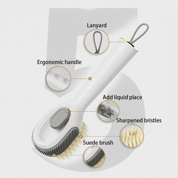 Multifunctional Liquid-filled Shoe Brush Household Cleaning Soft-bristled Laundry Brush (Milk Yellow) - Image 4