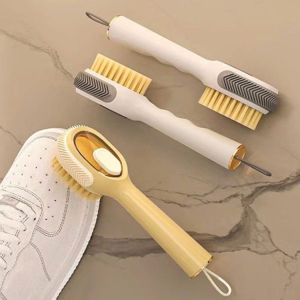 Multifunctional Liquid-filled Shoe Brush Household Cleaning Soft-bristled Laundry Brush (Milk Yellow) - Image 8