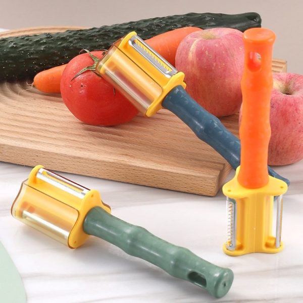 3-in-1 Household Kitchen Vegetable and Fruit Stainless Steel Peeling Knife (Green) - Image 8
