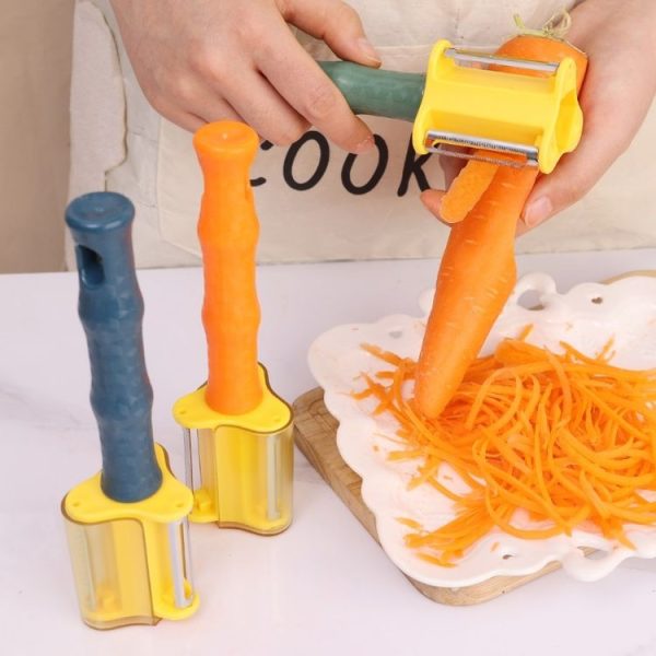 3-in-1 Household Kitchen Vegetable and Fruit Stainless Steel Peeling Knife (Green) - Image 9
