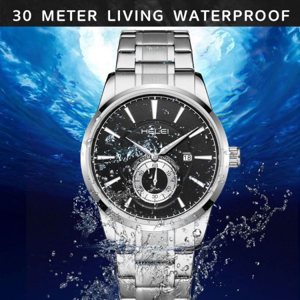 HELEI H9009B-G Night Light Waterproof Men Quartz Watch (Rose Gold White) - Image 4