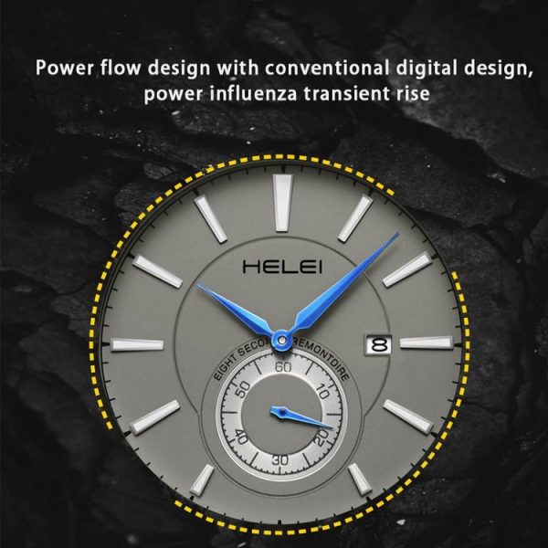 HELEI H9009B-G Night Light Waterproof Men Quartz Watch (Rose Gold White) - Image 6