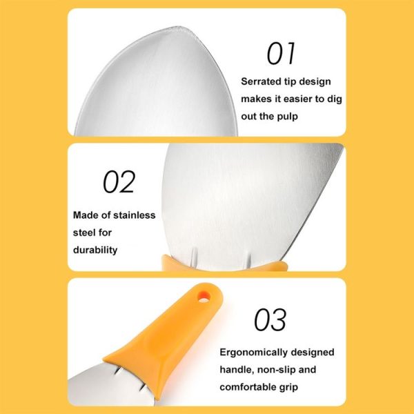 Mango Slicing and Dicing Tool Multifunctional Stainless Steel Fruit Peel Separator (1pcs) - Image 3
