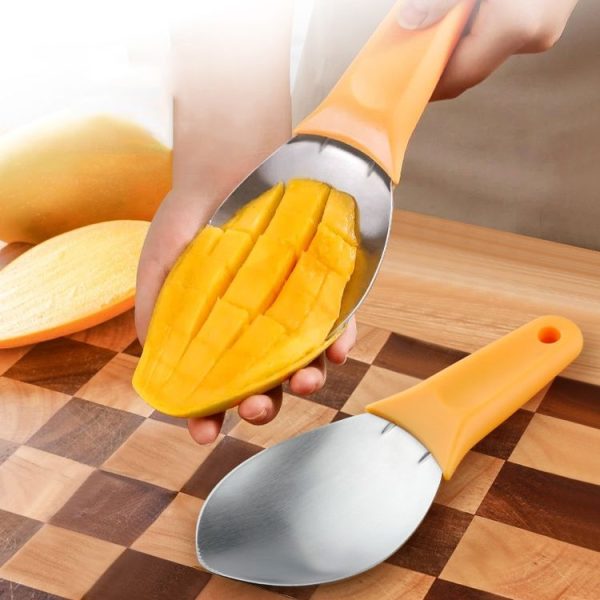 Mango Slicing and Dicing Tool Multifunctional Stainless Steel Fruit Peel Separator (1pcs) - Image 8