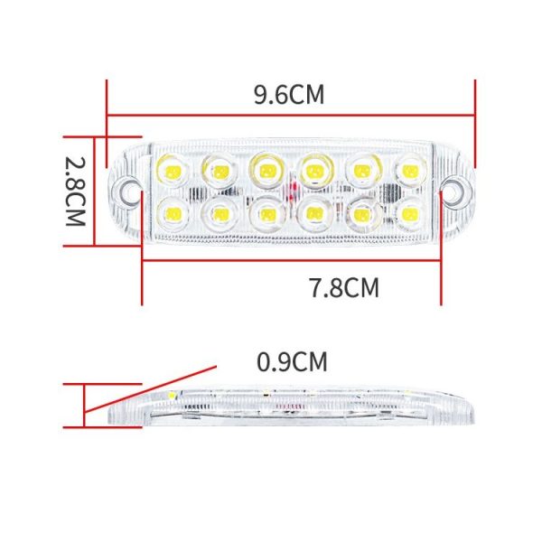6pcs 12-Bead LED Flashing Warning Lights Motorcycle RV Signal Lights (White Light) - Image 2