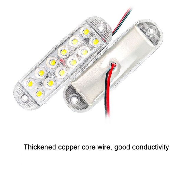 6pcs 12-Bead LED Flashing Warning Lights Motorcycle RV Signal Lights (White Light) - Image 3
