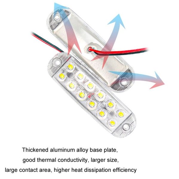 6pcs 12-Bead LED Flashing Warning Lights Motorcycle RV Signal Lights (White Light) - Image 4