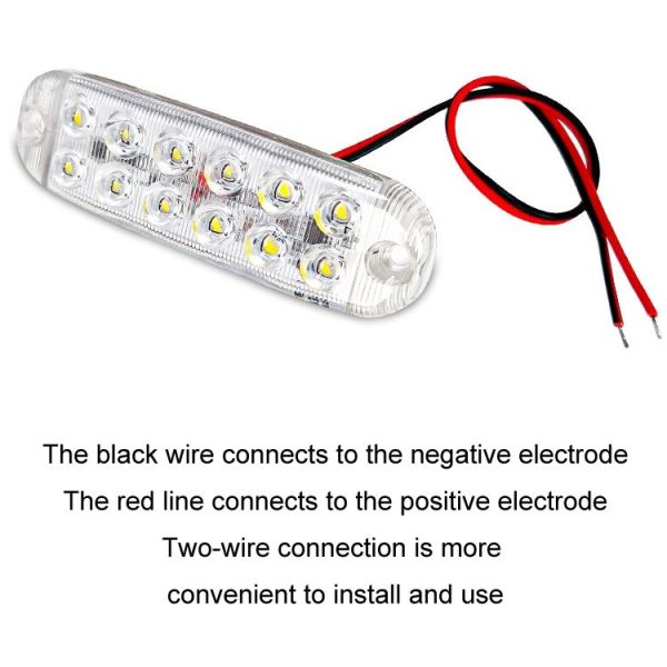 6pcs 12-Bead LED Flashing Warning Lights Motorcycle RV Signal Lights (White Light) - Image 6
