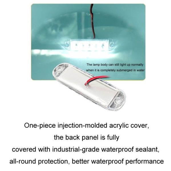 6pcs 12-Bead LED Flashing Warning Lights Motorcycle RV Signal Lights (White Light) - Image 8