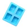 4 Grids Square Tree Silicone Cake Molds Home DIY Handmade Soap Mould (Light Blue)