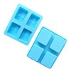 4 Grids Square Tree Silicone Cake Molds Home DIY Handmade Soap Mould (Light Blue) - Image 2