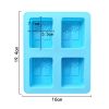 4 Grids Square Tree Silicone Cake Molds Home DIY Handmade Soap Mould (Light Blue) - Image 3