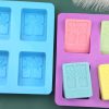 4 Grids Square Tree Silicone Cake Molds Home DIY Handmade Soap Mould (Light Blue) - Image 4
