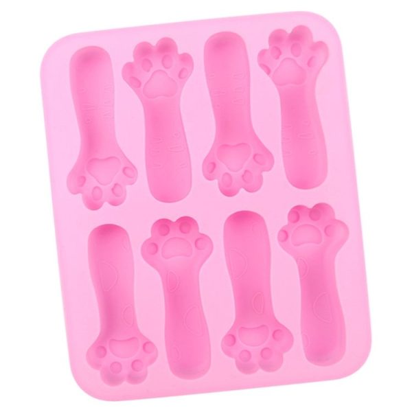 8 Grids Cats Claw DIY Baby Teething Silicone Molds Cake Baking Mould (Pink) - Image 2