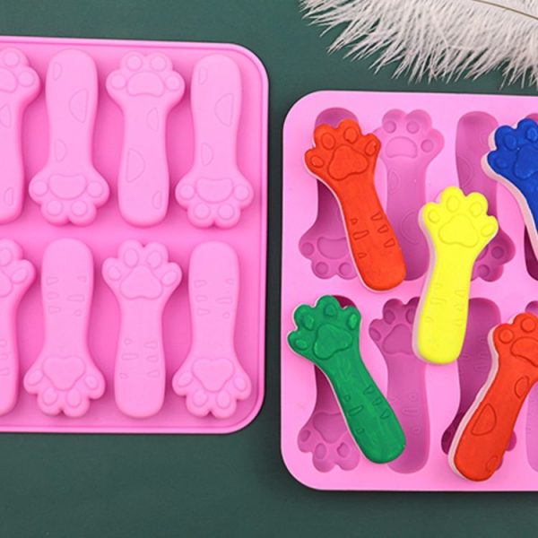 8 Grids Cats Claw DIY Baby Teething Silicone Molds Cake Baking Mould (Pink) - Image 4
