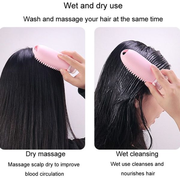 100ml 2 In1 Travel Dispenser Bottle Silicone Portable Massage Brush Shampoo Lotion Divider Bottle (Light Pink) - Image 12