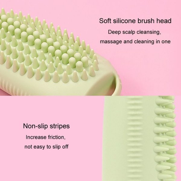 100ml 2 In1 Travel Dispenser Bottle Silicone Portable Massage Brush Shampoo Lotion Divider Bottle (Light Pink) - Image 8