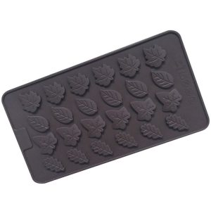 24 Grids Tree Leaf Silicone Chocolate Mould DIY Handmade Soap Mold (Chocolate Color)